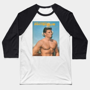 THE YOUNG PHYSIQUE - Vintage Physique Muscle Male Model Magazine Cover Baseball T-Shirt